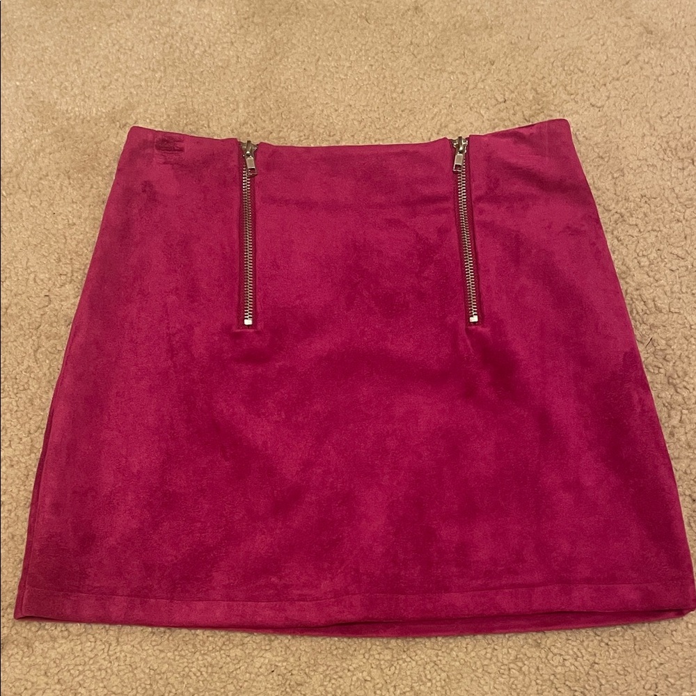 Forever 21 Fuchsia Mini Skirt with Zipper Accents
